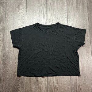 Lululemon Swifty Tec Cropped T Shirt Black Small‎ Medium Yoga Gym